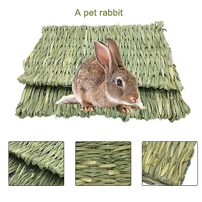Hamster Bed Square Shape Rich Fiber Rabbit Cage House Bed Grass Woven • $7.85