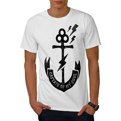 Wellcoda Captain Of Soul Mens T-shirt Anchor Graphic Design Printed Tee • £16.99
