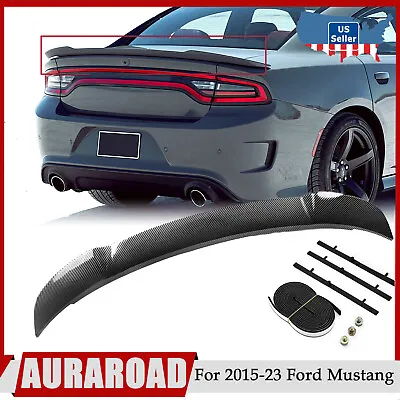 For 2011-2022 Dodge Charger Rear Trunk Spoiler Wing Lip M Style ABS Carbon Fiber • $67.99