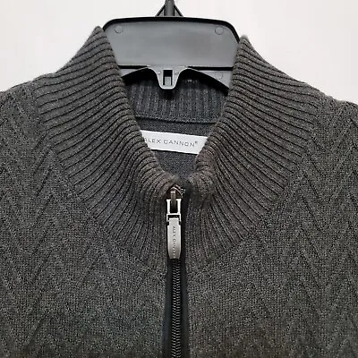 Alex Cannon Men's Herringbone Full Zip Vest With Side Pockets Medium Black • $24.99