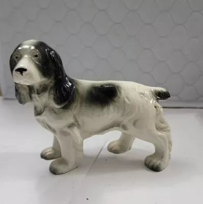 Black And White Spaniel Dog Figurine Made In Occupied Japan  • $9.99