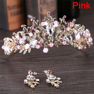 £8.35 • Buy Pearl Bridal Crowns Handmade Tiara Bride Headband Crystal Wedding Queen Crown)