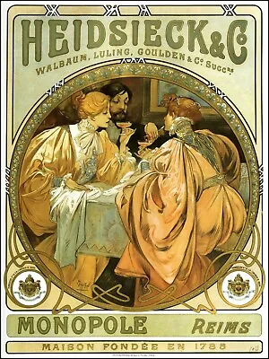  1901 Heidsieck Alphonse Mucha Art Nouveau Poster Cute Wall Poster • $16.91