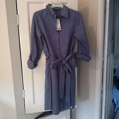 £9.99 • Buy Lipsy Blue Shirt Dress Size 8