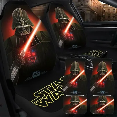 $60.79 • Buy Star War Darth Vader 6pcs Car Front Seat Cover Floor Mat Truck Pickup Protectors