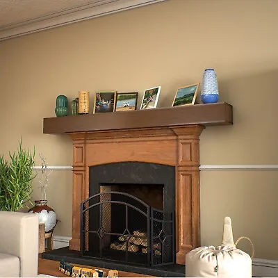 72'' Fireplace Mantel Wooden Wall Mounted Floating Shelf 8  Deep Solid Pine Wood • $131.99