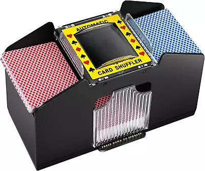 2/4/6 Deck Automatic Card Shuffler Battery-Operated Electric Shuffler Casino C • $26.86