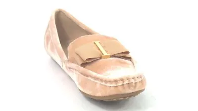 Isaac Mizrahi Live! Velvet Moccasins With Grosgrain Bow Rose Blush • $19.99