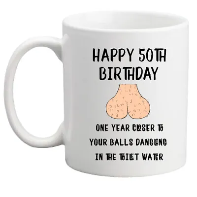 £8.95 • Buy 50th Birthday Mug, Rude Funny Gift, Balls, Funny Rude Mug Gift For Him/men/gift