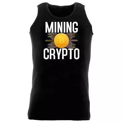 Mining Crypto Bitcoin - Novelty Funny Muscle Singlet Vest Unisex Tank Top • $18.95