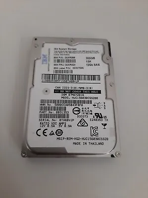 Ibm 2.5  300gb 15k Rpm Sff Sas Hdd Hard Drive Huc156030css200 • £3