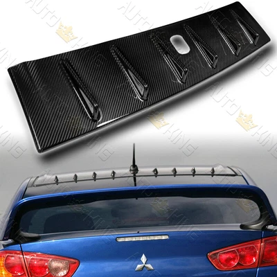 $134.24 • Buy Fit 08-15 Mitsubishi Evo 10 Carbon Fiber Roof Shark Fin Spoiler W/ Antenna 5x6cm
