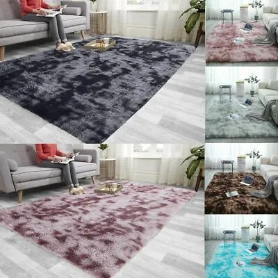 Fluffy Rugs Anti-Slip Large SHAGGY RUG Super Soft Mat Living Room Bedroom Carpet • £13.99