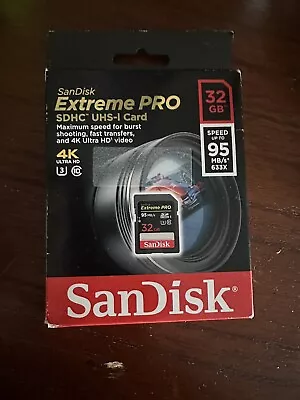 SanDisk 32GB Extreme PRO SD SDHC SDXC Card 95MB/170MBs Class 10 UHS-1 U3 Memory • $0.99