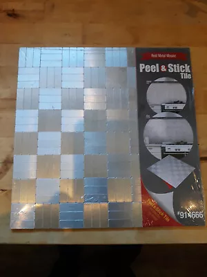 Real Metal Mosaic Peel & Stick Tile Backsplash Wall Grey MTO0228 5 Pack #914666 • $35