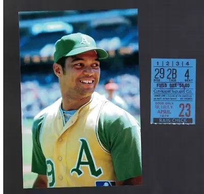 April 23rd 1974 Oakland Athletics Vs Cleveland Ticket Stub Reggie Jackson 2 Hits • $35