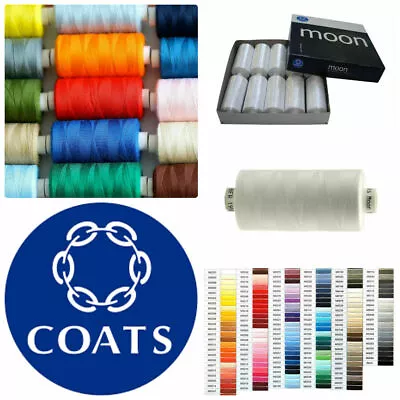 Coats Moon Sewing Machine Polyester Overlocking Thread Cotton 1000 Yard 187 Cols • £3.85