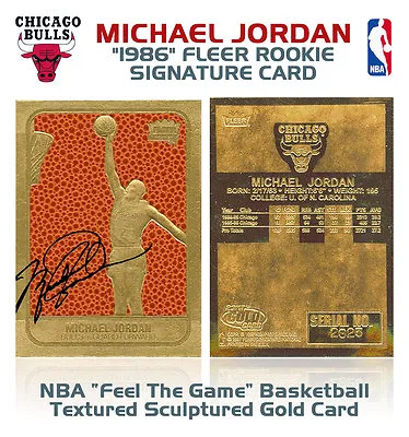 1996 MICHAEL JORDAN Fleer '86 ROOKIE Design NBA Feel The Game 23K GOLD Card MINT • $13.95