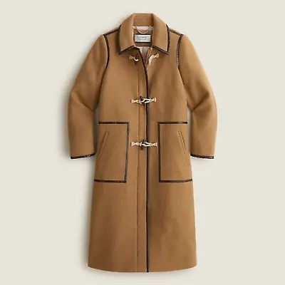 J.Crew Sz 8 Toggle Coat Italian Fall Blanket Wool Cashmere Soft Brown $550 NEW • $91.99