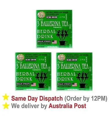 3 X 3 Ballerina Tea REGULAR STRENGTH 30 Tea Bags Slim Tea Diet Tea Drink • $34.95