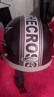 Motorcycle Half Helmet New Cross Black And Silver • $55