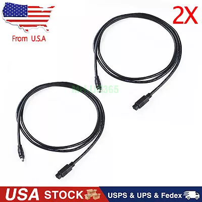 2X 6FT FireWire Cable 9 PIN To 4 PIN IEEE1394B 800 TO 400 9P-4P 1394A-B • $9.48