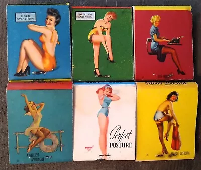 Lot Of 6 Vintage Pin Up Girls Girlie Matchbook Matches Girly Assorted Unstruck • $14.50