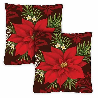 $12.98 • Buy Toland Red Damask 18 X 18 Inch Outdoor Pillow Case (2-Pack)