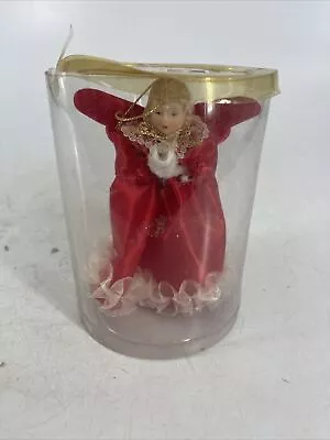 VINTAGE Christmas Mornin' TT1724 Tree Top Christmas Tree Topper Red Dress 5 1/2” • $21.82