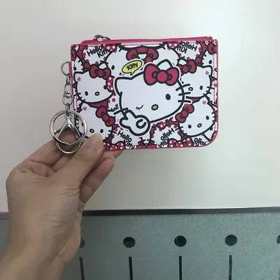 1pc Rose Hello Kitty Bow Card Holder Coin Purse Wallet Keychain Backpack Pendant • $21.46