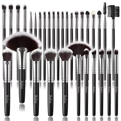 Makeup Brush Set 32 Pieces Professional Makeup Brushes Wooden Handle Cosmeti... • $15.31