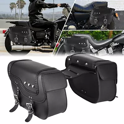 $129.99 • Buy Motorcycle Saddlebag Luggage Side Saddle Bag For Yamaha V Star 250 650 950 1300