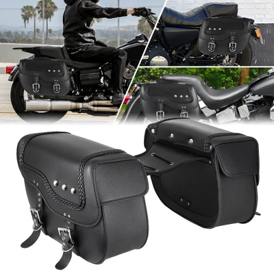 $129.99 • Buy Motorcycle Saddlebag Luggage Side Saddle Bag For Yamaha V Star 250 650 950 1300