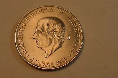 1956 Mexico Cinco 5 Pesos .720 Silver Coin Hidalgo Bright • $10