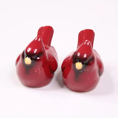 Red Cardinal Bird Salt And Pepper Shakers Ceramic New Without Tags Rich Red • $10.06