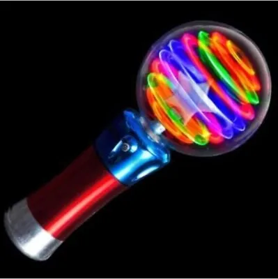 Light Up Spinning Ball Wand Flashing LED Magic Show Spin Lights Toy • $12.50
