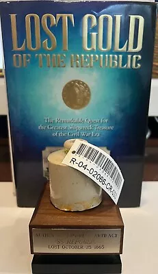 Ss Republic Ceramic Ink Pot  Shipwreck Artifact Bottle W/ Wood Base Coa Books • $399.39