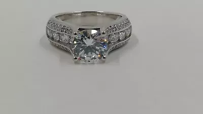 Epiphany Diamonique Cubic Zirconia Bridge Style Ring Platinum Plated • $39.95