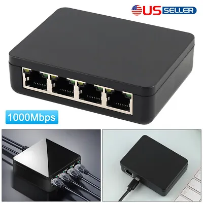 4 Port Gigabit Ethernet Network Switch Hub RJ45 LAN Network Internet Splitter • $17.95