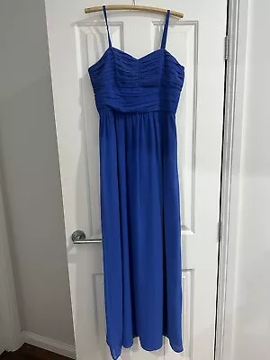 Review Designer Blue Maxi Dress Size 10 • $25