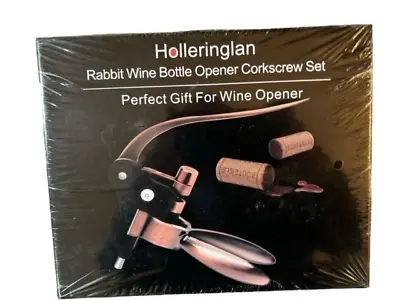 Holleringlan Rabbit Wine Bottle Opener Cork Screw Set New In Sealed Box • $12.95