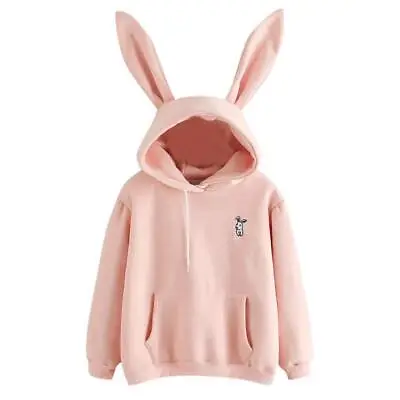 Bunny Rabbit Ear Hooded Sweatshirt Cute Women's Hoodie Harajuku Kawaii Pullover • $38.59
