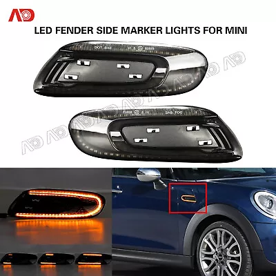 For MINI Cooper F55 F56 F57 Hatchback Smoked LED Side Marker Signal Light Lamp • $39.59