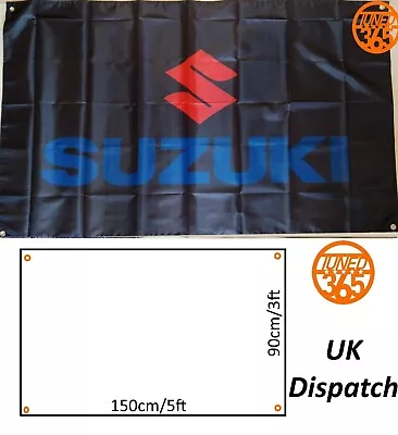 Suzuki Flag Banner 3x5ft Garage Mancave Modified JDM Swift Alto GSXR SZ3 Sz2 Sz1 • £13.95