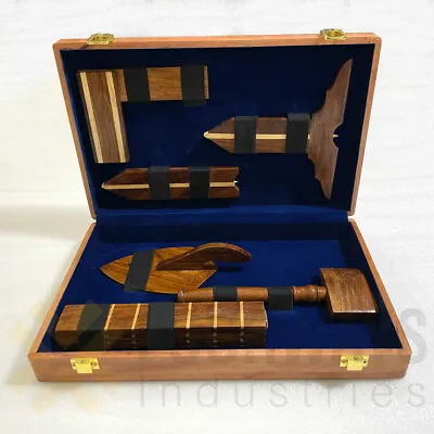Masonic Wooden Working Tools Set With Beautiful Wooden Box Made In Rose Wood • $169