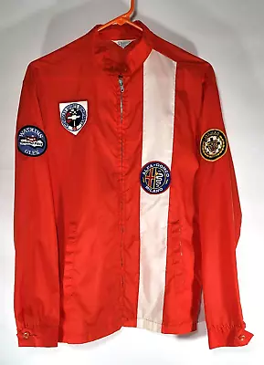 Racing Jacket Vtg Windbreaker Bruce McLaren Porsche Alfa Romero Jaguar Chevrolet • $210.76