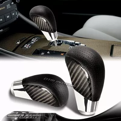 PVC Leather / Real Carbon Fiber Automatic Gear Stick Shift Shifter Knob VIP • $21.99
