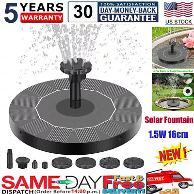 1.5W Solar Powered Fountain Water Pump Night Floating Garden Bird Bath Kit • $10.49