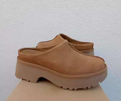 Ugg Chestnut Suede 2  New Heights Clog Platform Shoes Women Us 10/ Eur 41 ~nib • $117.95