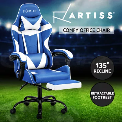 Artiss Gaming Office Chair Leather Executive Computer Chairs Recline Footrest • $109.95